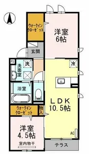 セジュール寺池台【1階】の間取り