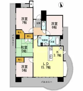 カスタリア阿倍野【5階】の間取り