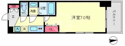 Luxe西長堀【12階】の間取り