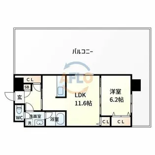 ルクレ新大阪レジデンス【9階】の間取り