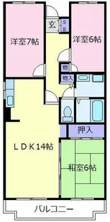 大阪府羽曳野市伊賀5丁目【マンション】の間取り