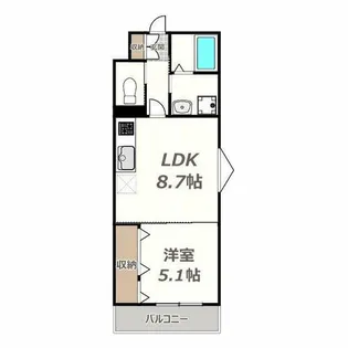 La vita 庭井【402号室】の間取り