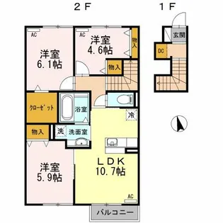 和【2階】の間取り