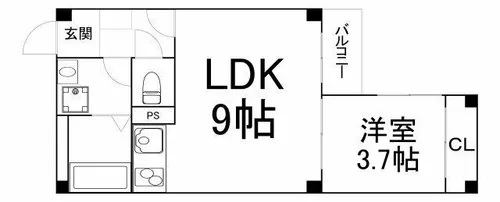 大阪府大阪市阿倍野区文の里4丁目【アパート】の間取り