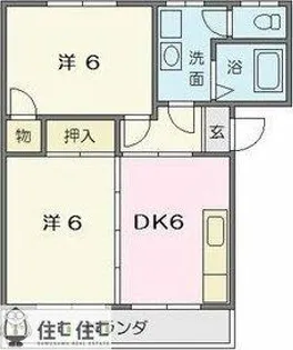 ハイツ朝日ケ丘A【1階】の間取り