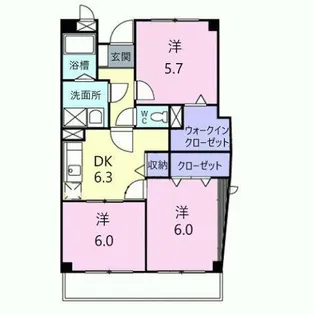 グランドゥールH【4階】の間取り