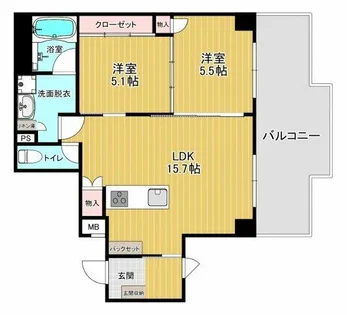 シャトー橿原【4階】の間取り