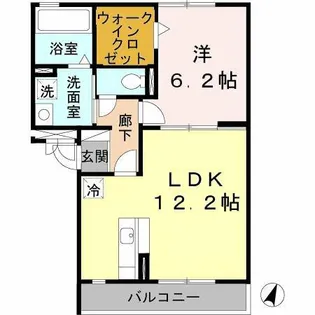 1LDKの間取り画像
