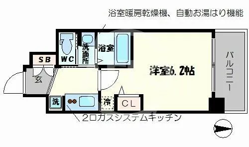 エステムコート難波Vブロード【9階】の間取り