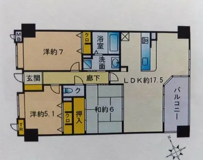 コアマンションネクステージ箱崎宮前【4階】の間取り
