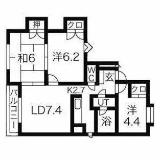 ハーベスト26【2階】の間取り