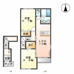 ワレア ハレ 高根【2階】の間取り