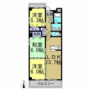 パル住吉【302号室】の間取り