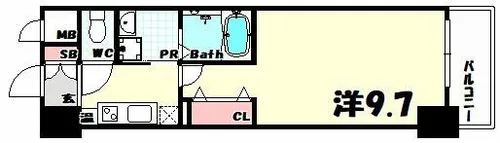 アドバンス三宮3リンクス【8階】の間取り