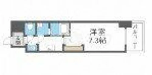 プランドール北浜【14階】の間取り