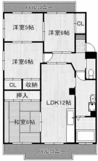 パークハイツ妙見【2階】の間取り