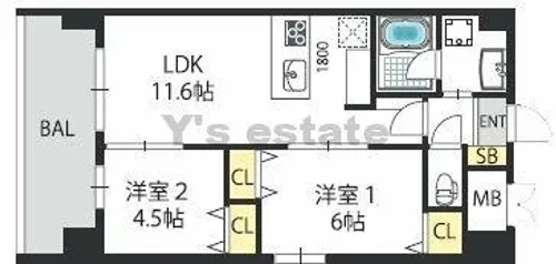 グランマーレ小路駅前【2階】の間取り