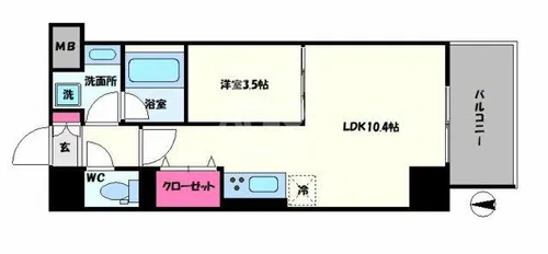 KGソフィアアベノ播磨町【5階】の間取り