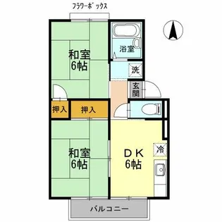 2DKの間取り画像