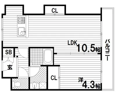 1LDKの間取り画像