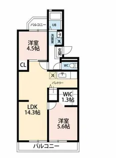愛知県岡崎市六名本町【マンション】の間取り