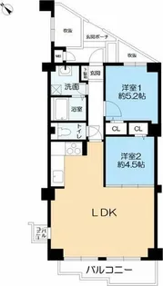 ユニハイム魚崎2号棟【9階】の間取り