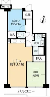 ユニハイム魚崎3号棟【9階】の間取り