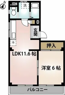 シャトーN【301号室】の間取り