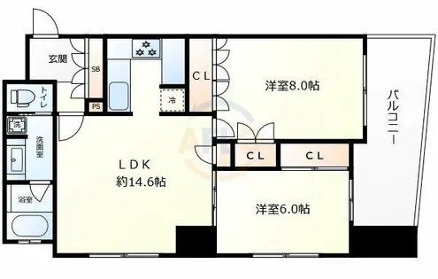 リーガル江戸堀ウエストパーク【5階】の間取り