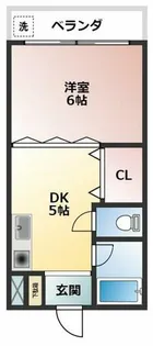 ベルメゾン喜志【102号室】の間取り