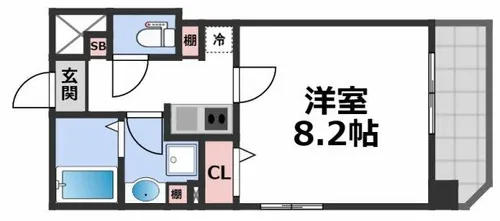 ラシーヌ阿倍野【3階】の間取り
