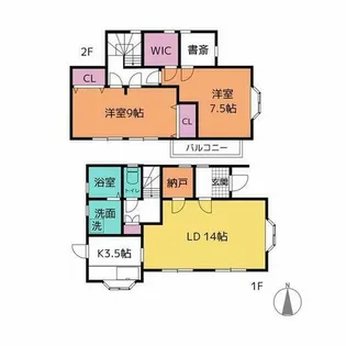愛知県名古屋市西区比良1丁目【一戸建】の間取り