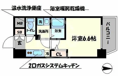 エスプレイス大阪城SOUTH【9階】の間取り
