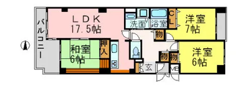 ヒルサイドテラス甲陽園【410号室】の間取り