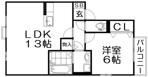エストコリーヌⅠ番館【2階】の間取り