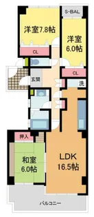 ヒルサイドテラス甲陽園【109号室】の間取り