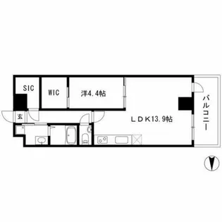 1LDKの間取り画像