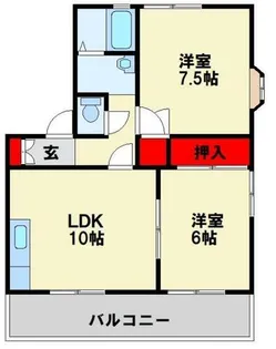 2LDKの間取り画像