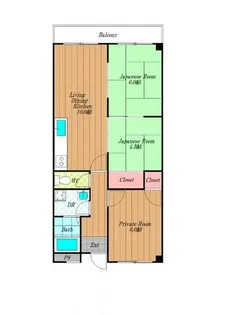 ドミール仲谷1号館【305号室】の間取り