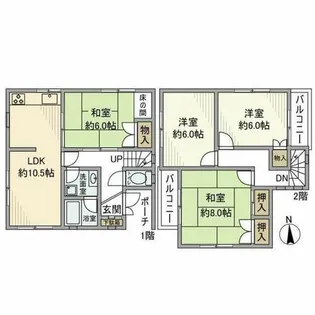 大阪府大阪市住吉区上住吉2丁目【一戸建】の間取り