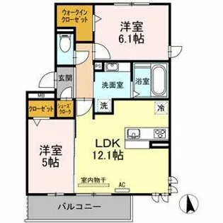 ラルジュ高峯 A【3階】の間取り