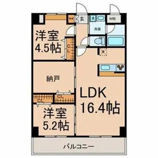 カーサビアンカ黒川【7階】の間取り
