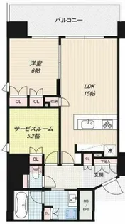 大阪府大阪市西区北堀江3丁目【マンション】の間取り