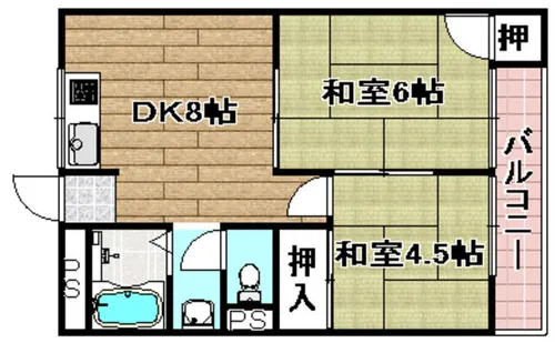 メゾン富田【105号室】の間取り