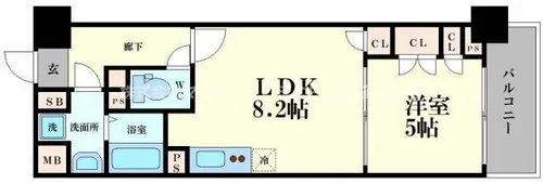 大拓ハイツ22【9階】の間取り