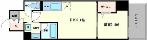 アーバネックス京町堀【15階】の間取り