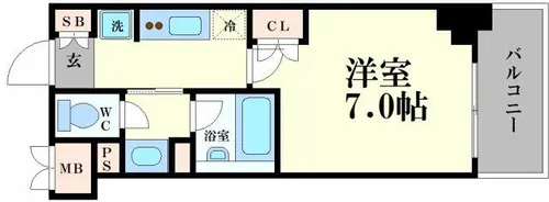 クレストコート靱公園THECLASS【4階】の間取り
