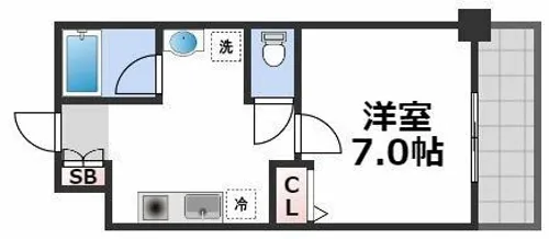 WILLDO難波WⅠ【5階】の間取り