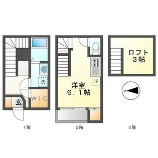ステータス名駅西【1階】の間取り