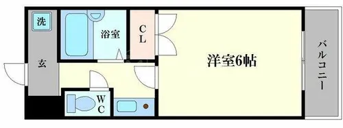 セレッソコート西心斎橋【4階】の間取り